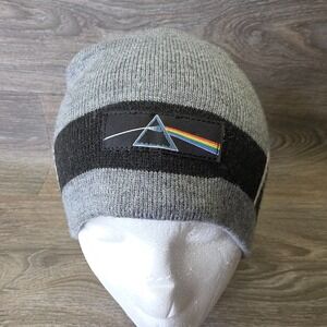 Anoma Pink Floyd Beanie Hat Mens One Size Gray Y2K Classic Rock Music Band Merch